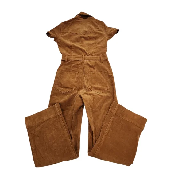 NEW Show Me Your Mumu Cropped Everhart Jumpsuit Camel Corduroy Small Retro Boho - Picture 12 of 12